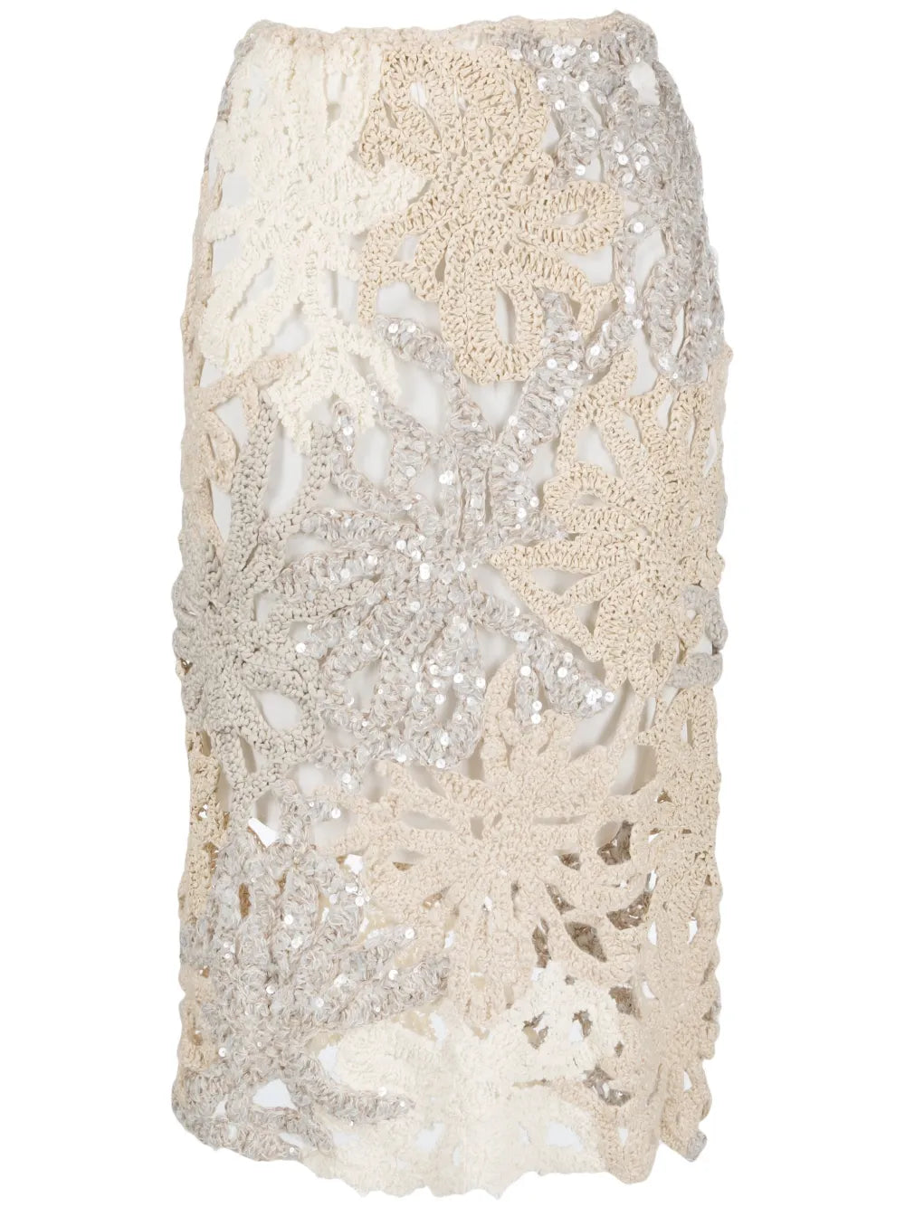 Brunello Cucinelli Brunello Cucinelli Embellished Crochet-Knit Skirt