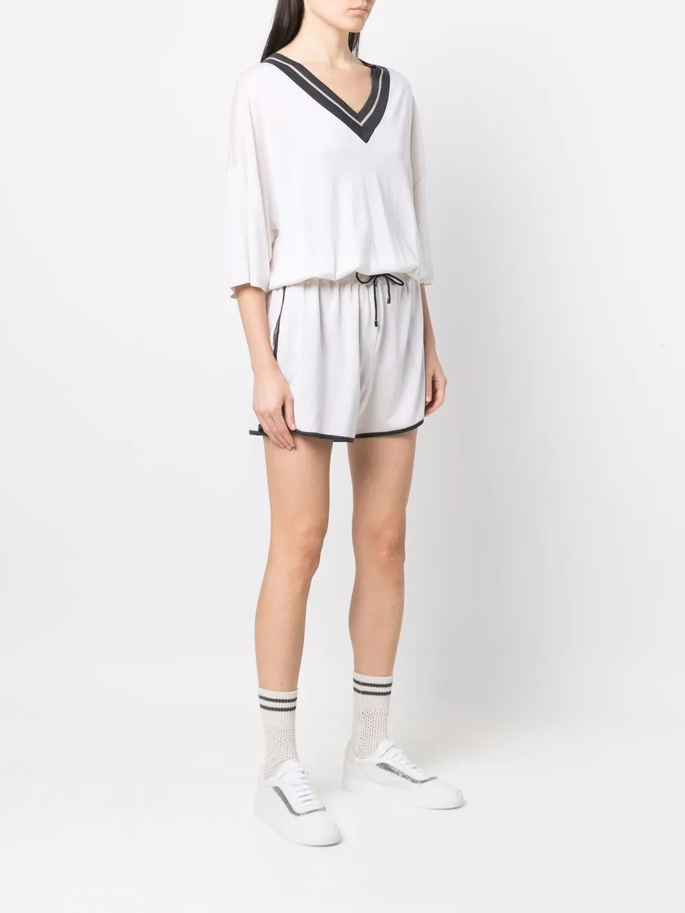 Brunello Cucinelli Brunello Cucinelli V-Neck Fine-Knit Top