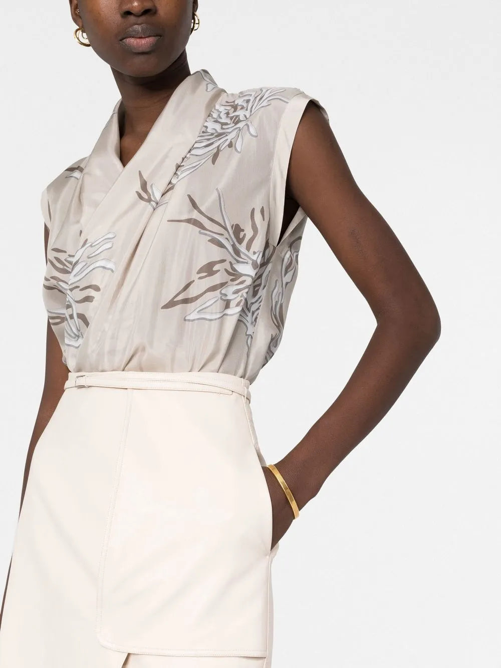 Brunello Cucinelli Brunello Cucinelli Abstract-Print Silk Blouse