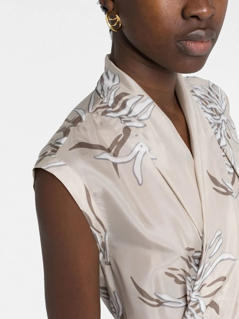 Brunello Cucinelli Brunello Cucinelli Abstract-Print Silk Blouse