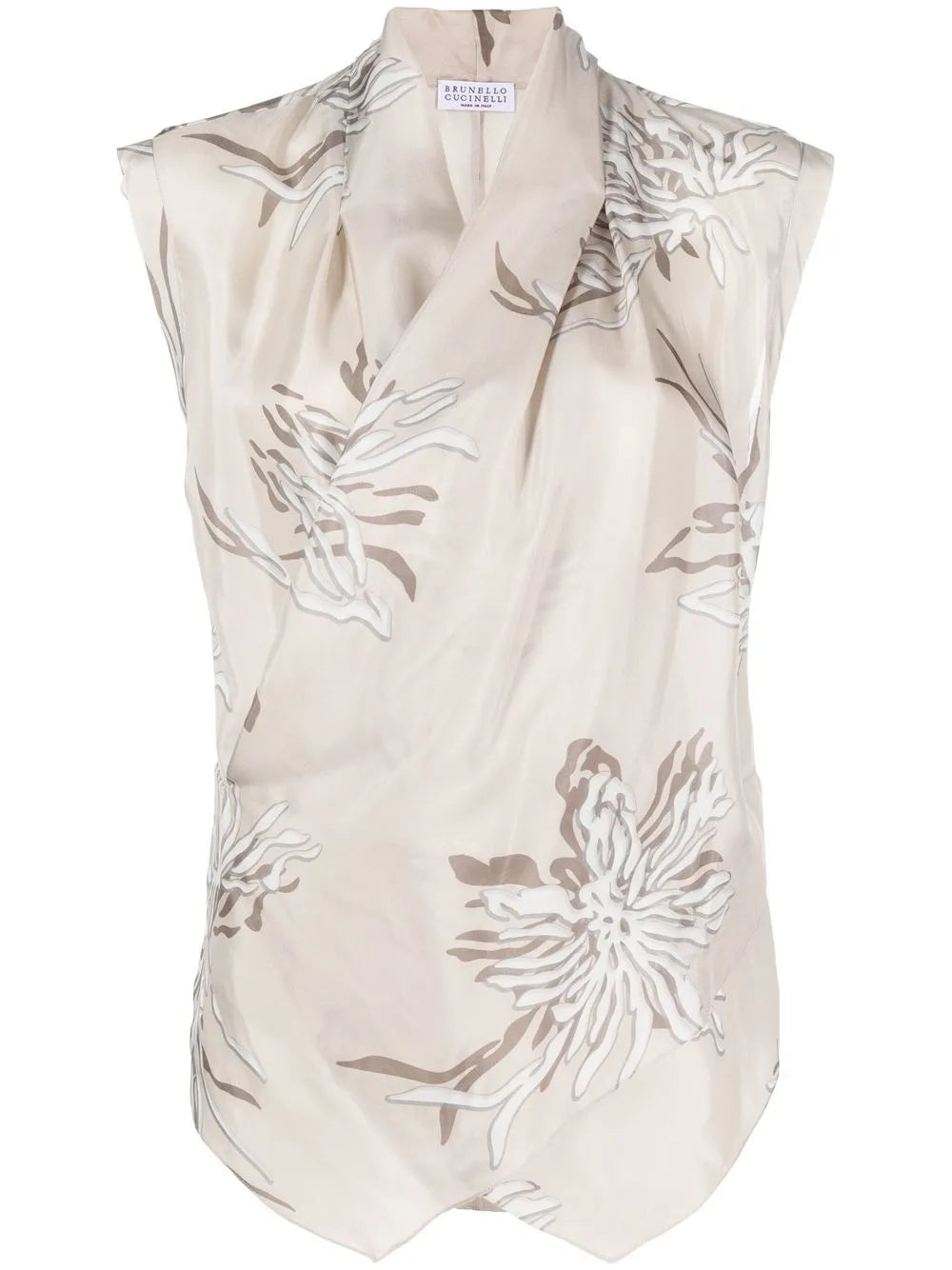 Brunello Cucinelli Brunello Cucinelli Abstract-Print Silk Blouse