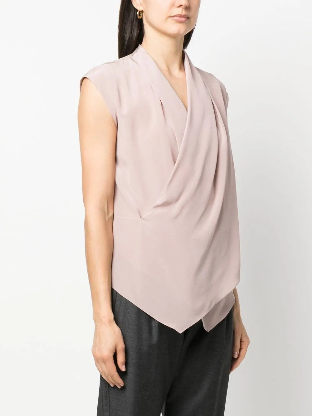 Brunello Cucinelli Brunello Cucinelli Wrap-Front Silk Blouse