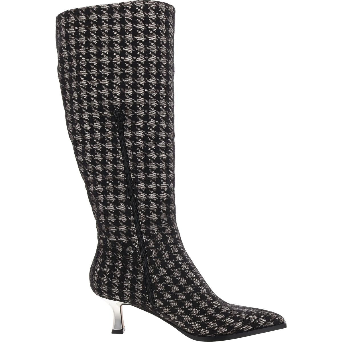 Pamella Womens Zipper Herringbone Knee-High Boots