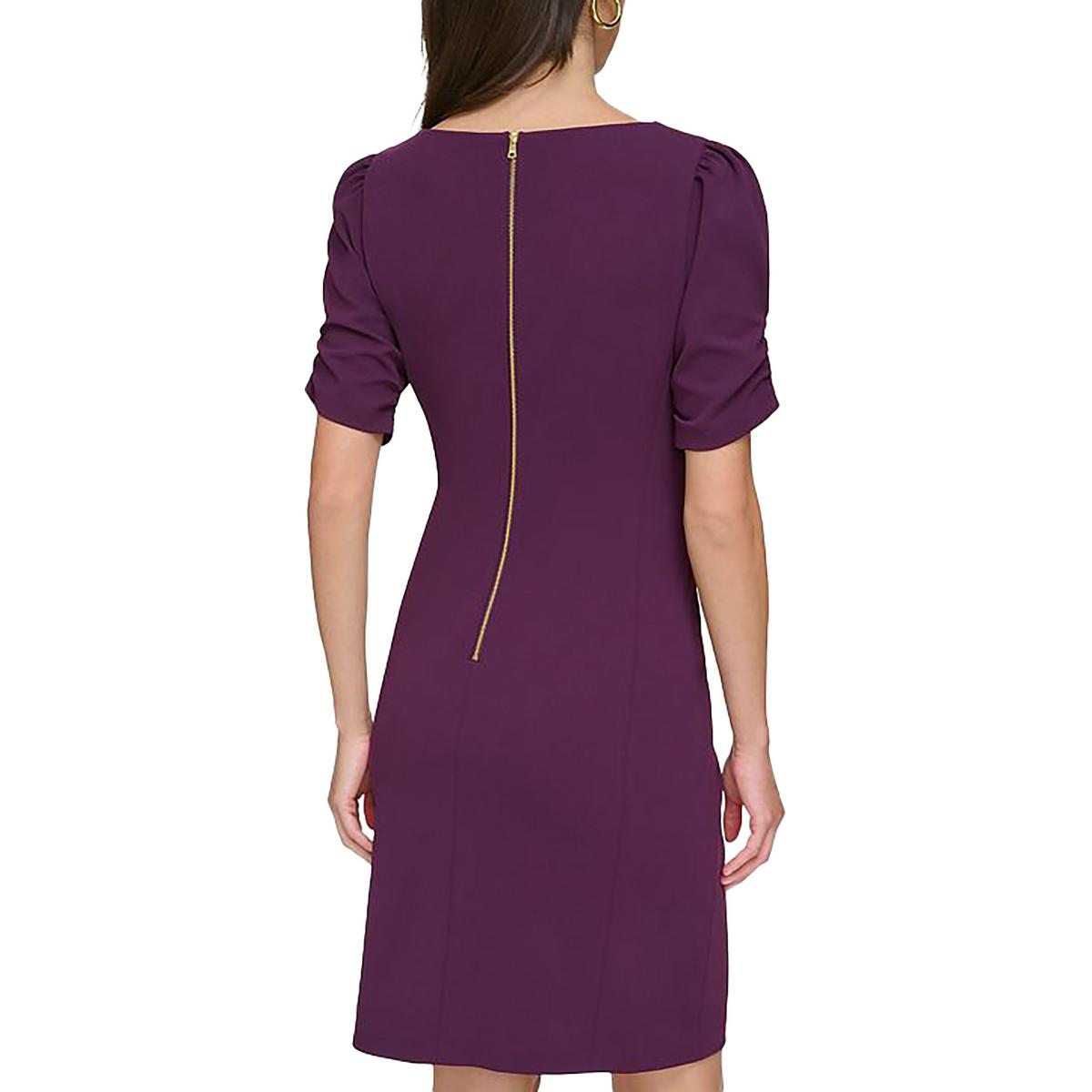Womens Pleated Crepe Cocktail And Party Dress
