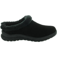 Womens Faux Fur Lined Suede Loafer Slippers