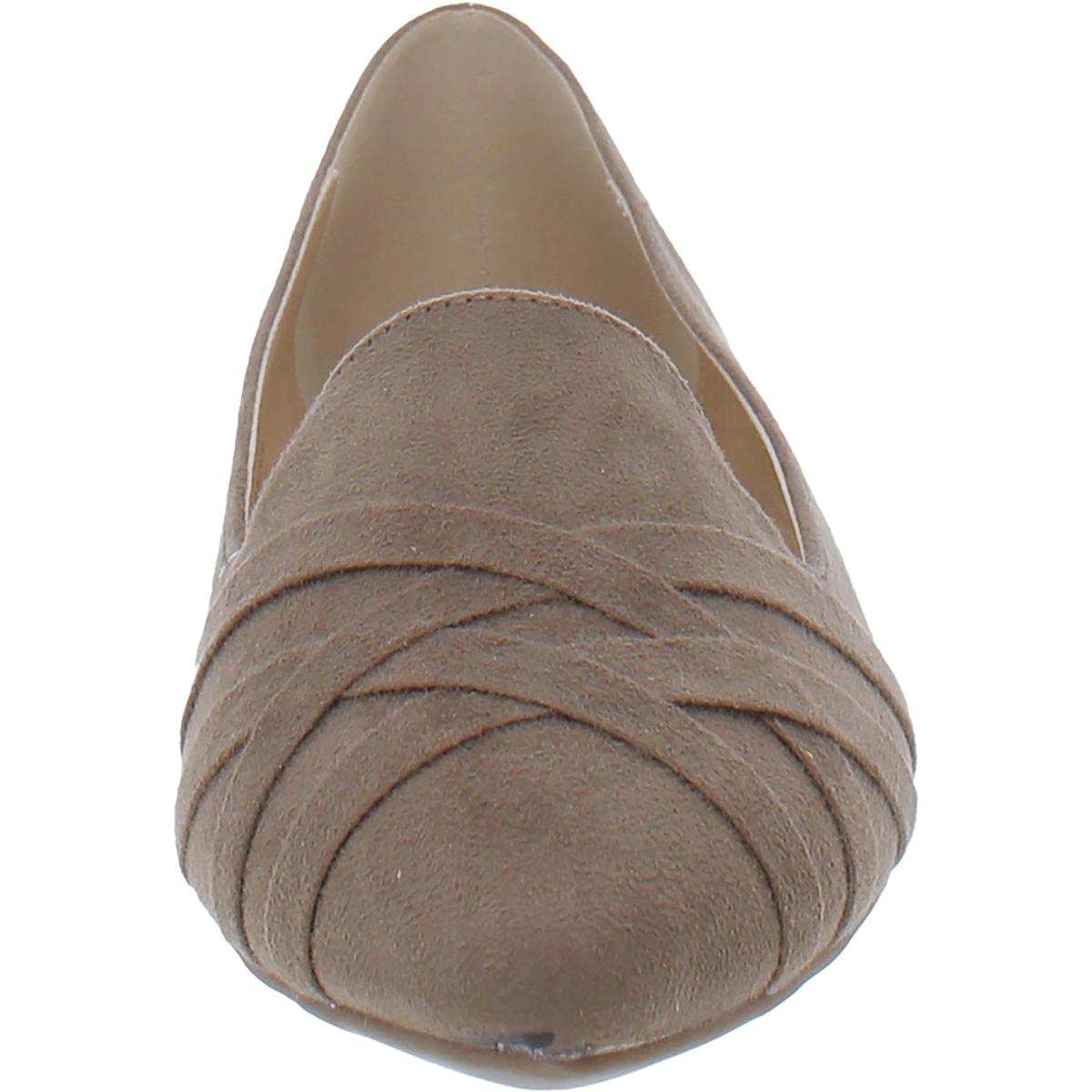 Womens Faux Suede Slip On Ballet Flats