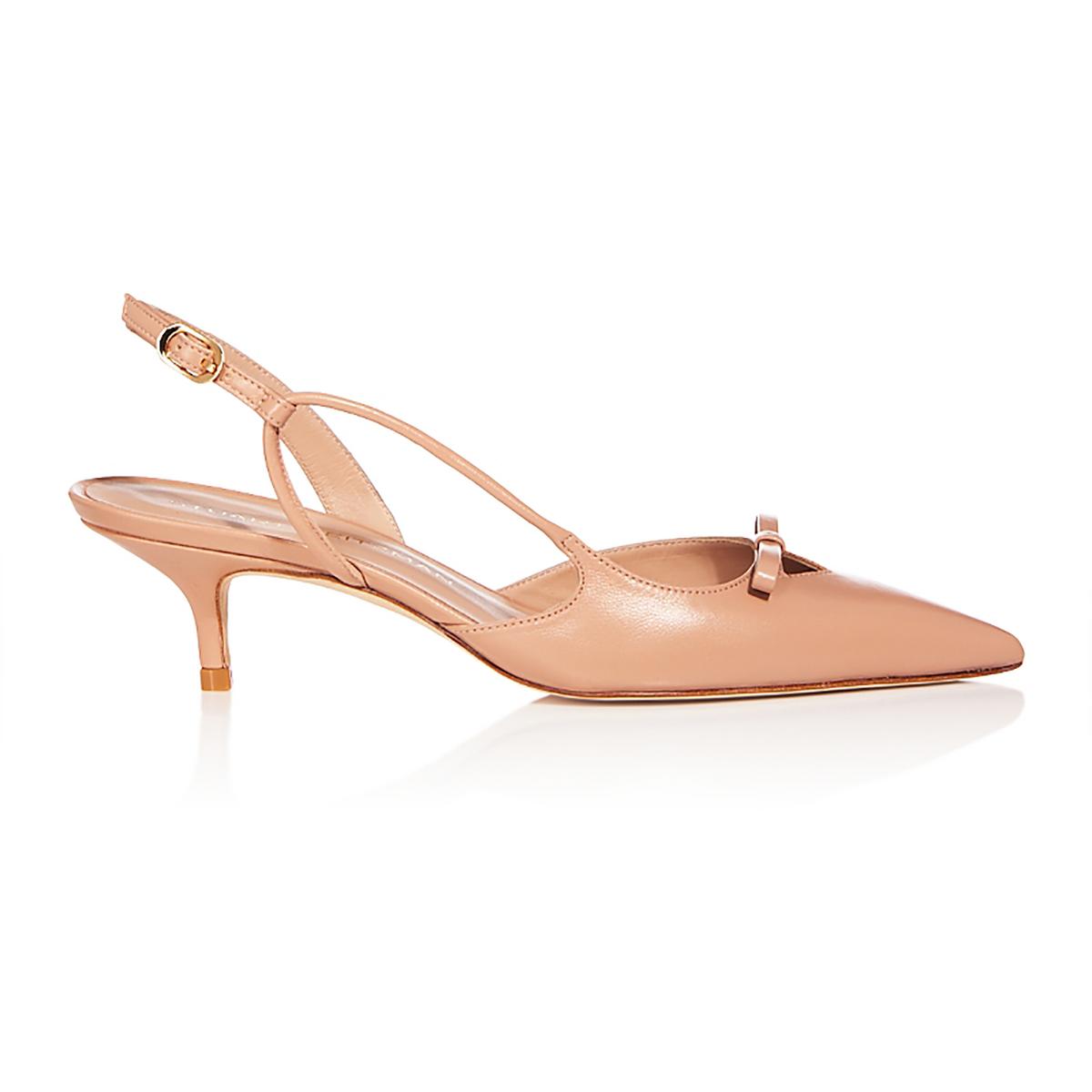 TULLY 50 Womens Bow Denim Slingback Heels