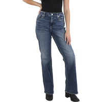 Womens Mid-Rise Stretch Bootcut Jeans