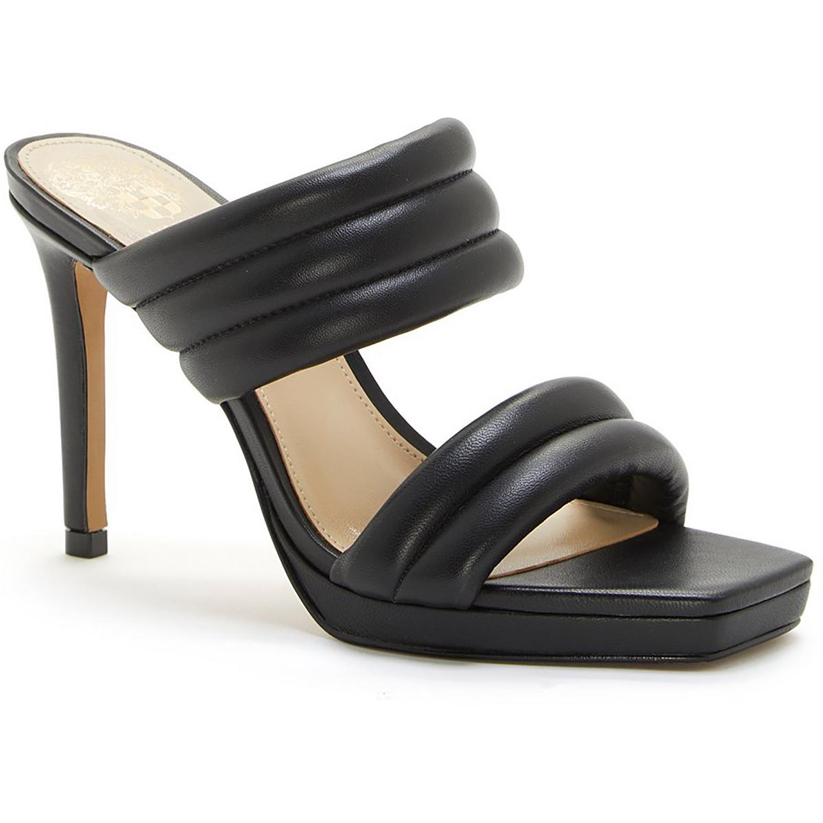 Eluinsa Womens Leather Slip On Heels 6 Medium Black Nappa