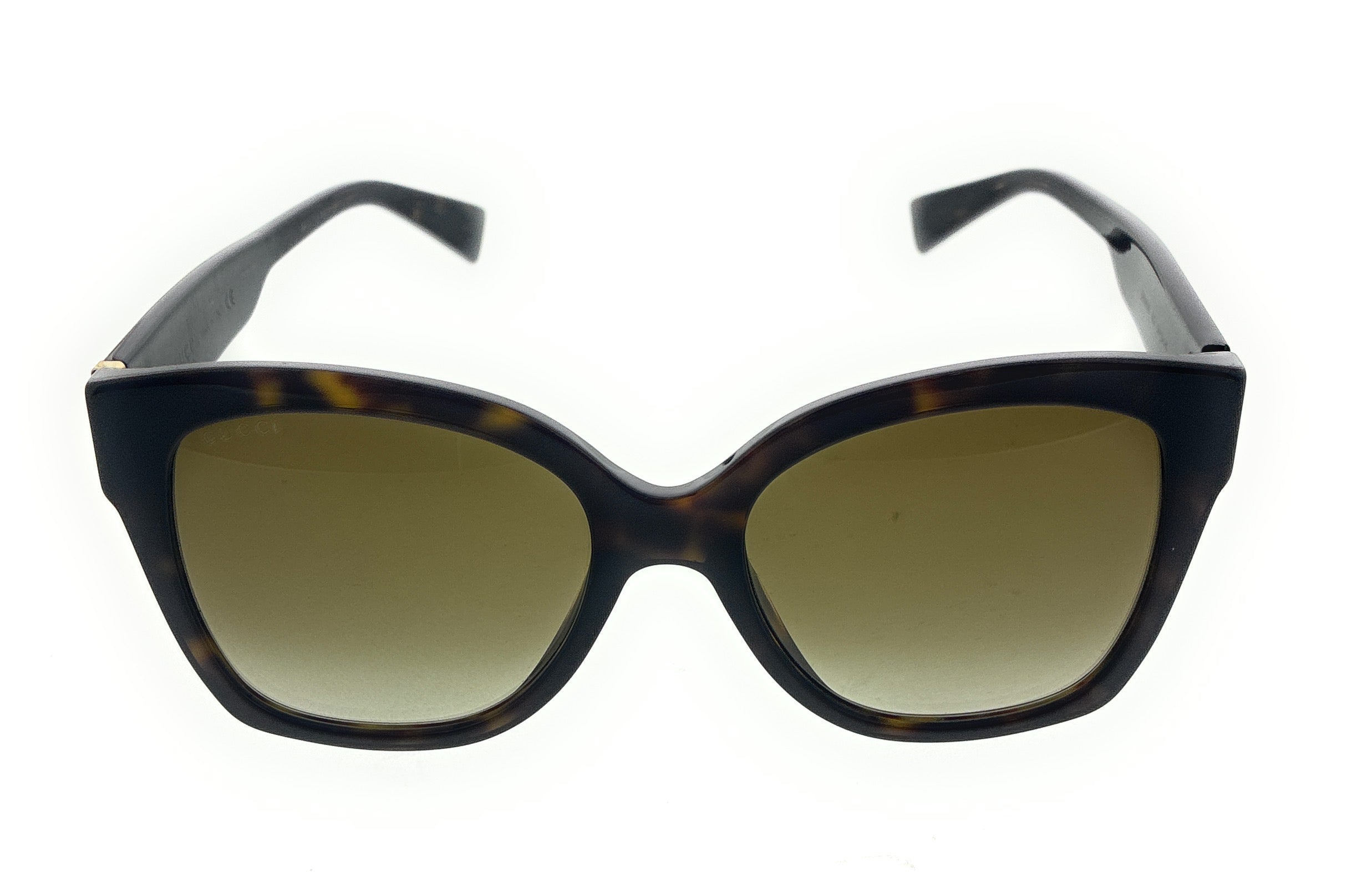 Defective/Store Return Gucci GG0459S-002 Tortoiseshell Oversized Sunglasses with Signature Stripe