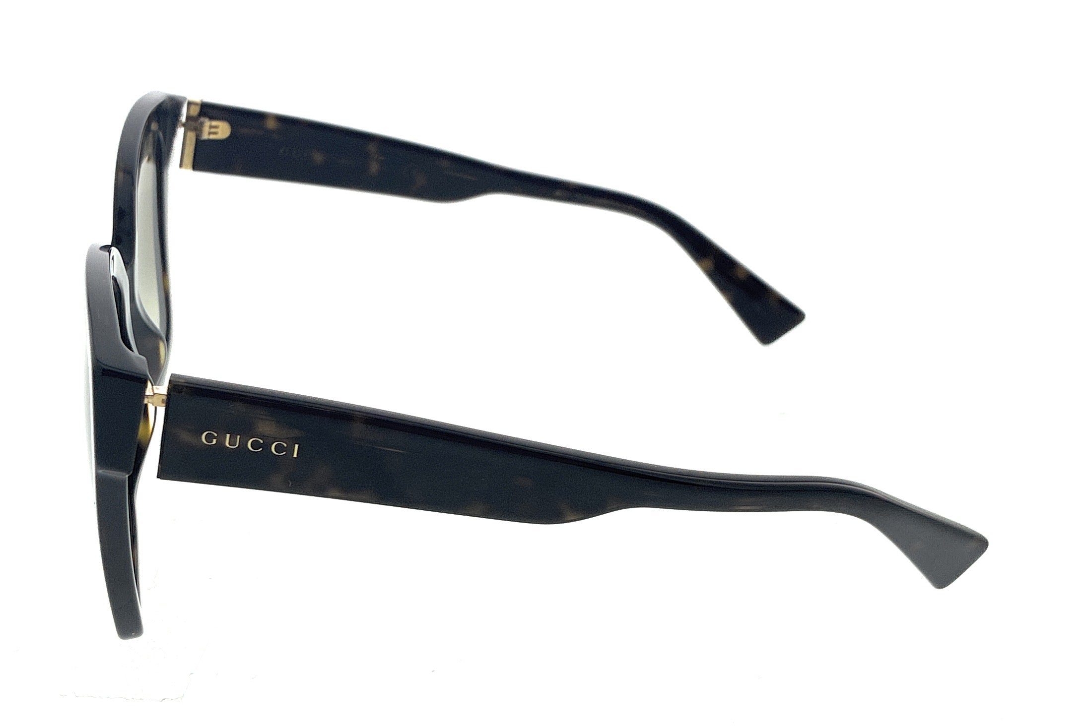 Defective/Store Return Gucci GG0459S-002 Tortoiseshell Oversized Sunglasses with Signature Stripe