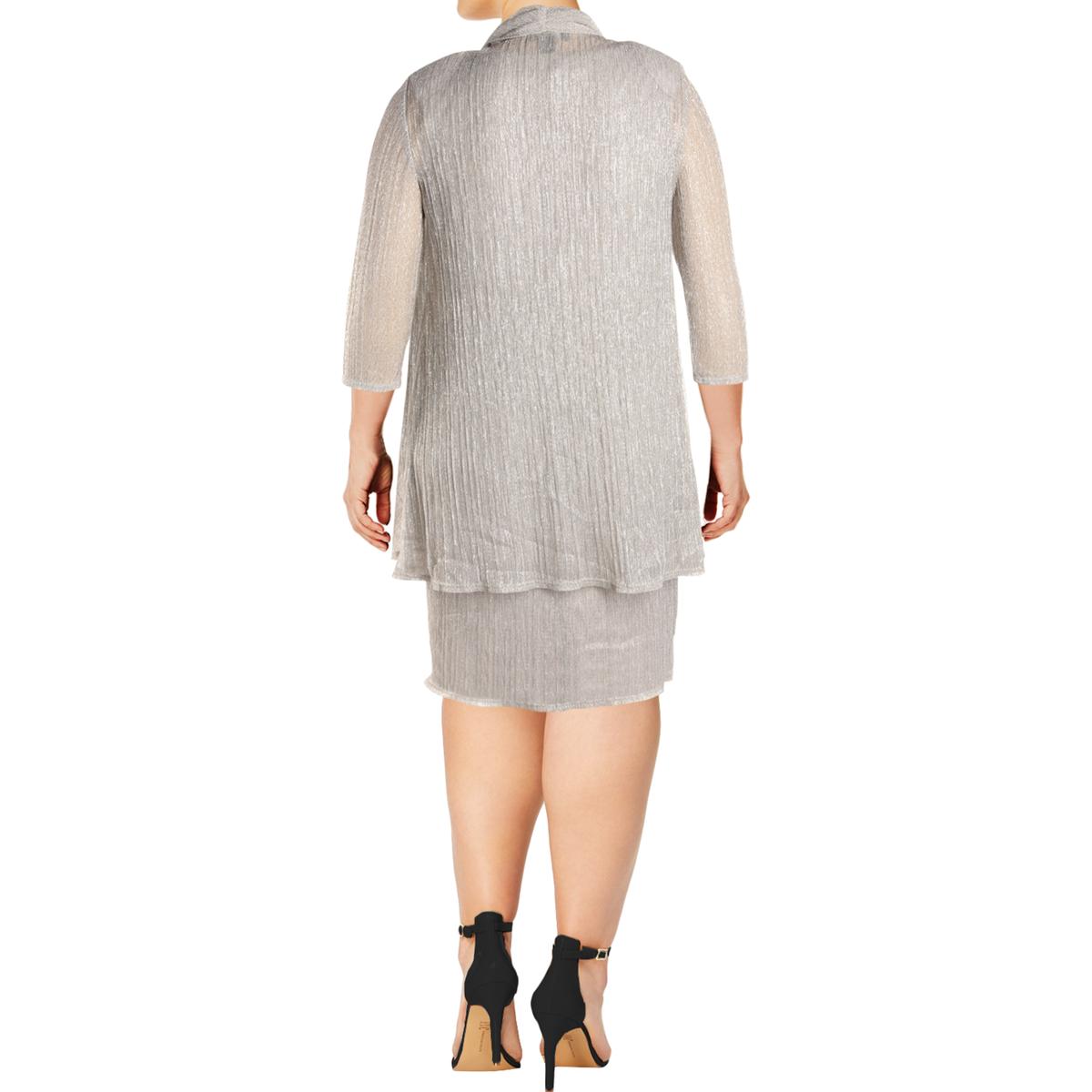 Womens 2PC Metallic Dress With Jacket