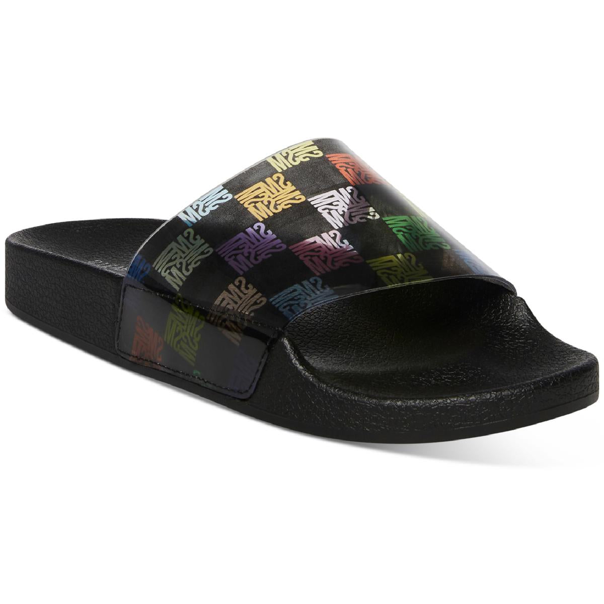 Sealed Womens Faux Leather Slip On Pool Slides