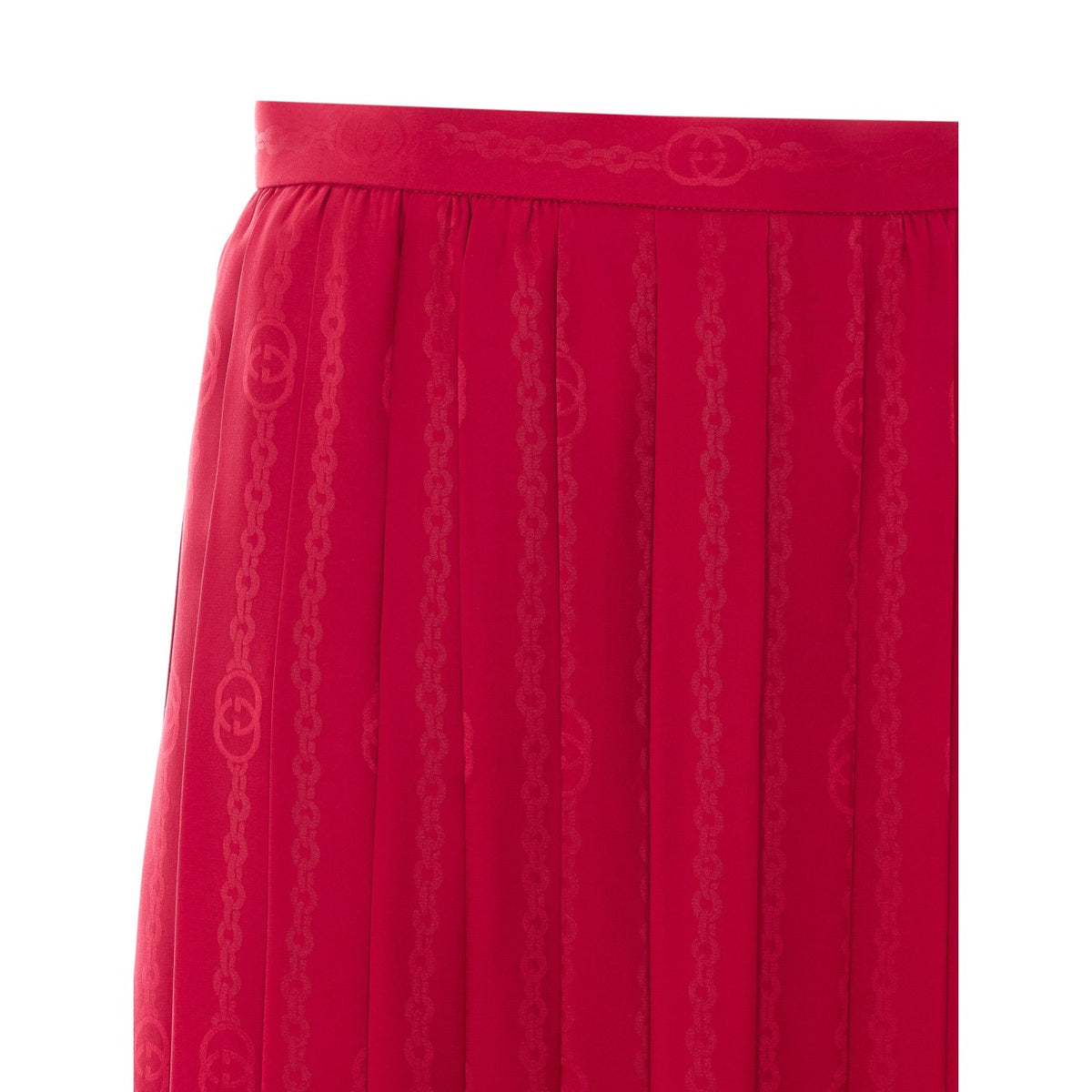Gucci Gucci Women Interlocking G Chain Silk Jacquard Midi Skirt