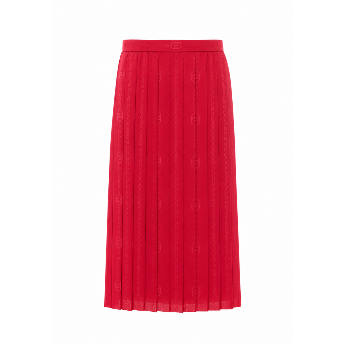 Gucci Gucci Women Interlocking G Chain Silk Jacquard Midi Skirt
