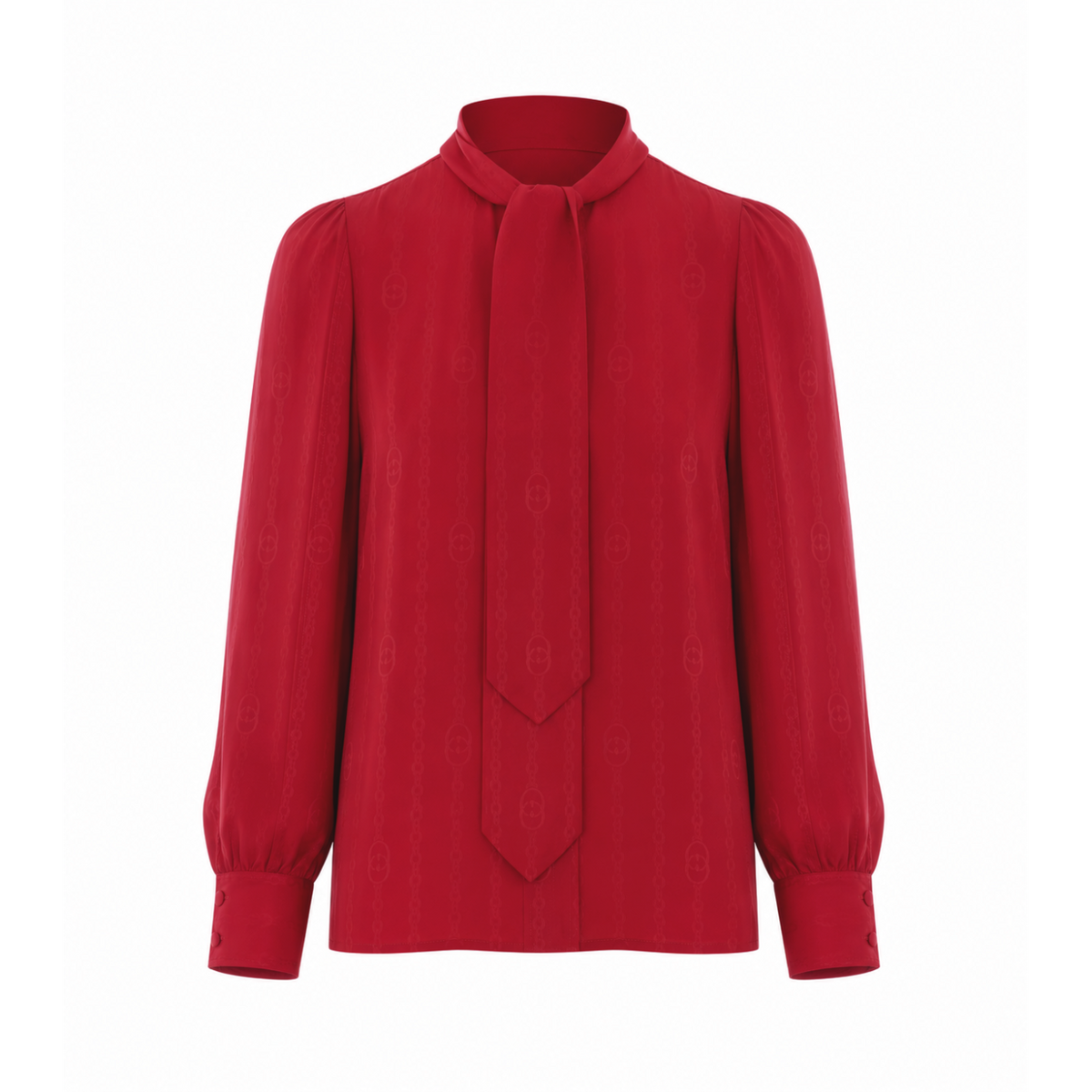 Gucci Women Interlocking G Chain Silk Jacquard Shirt