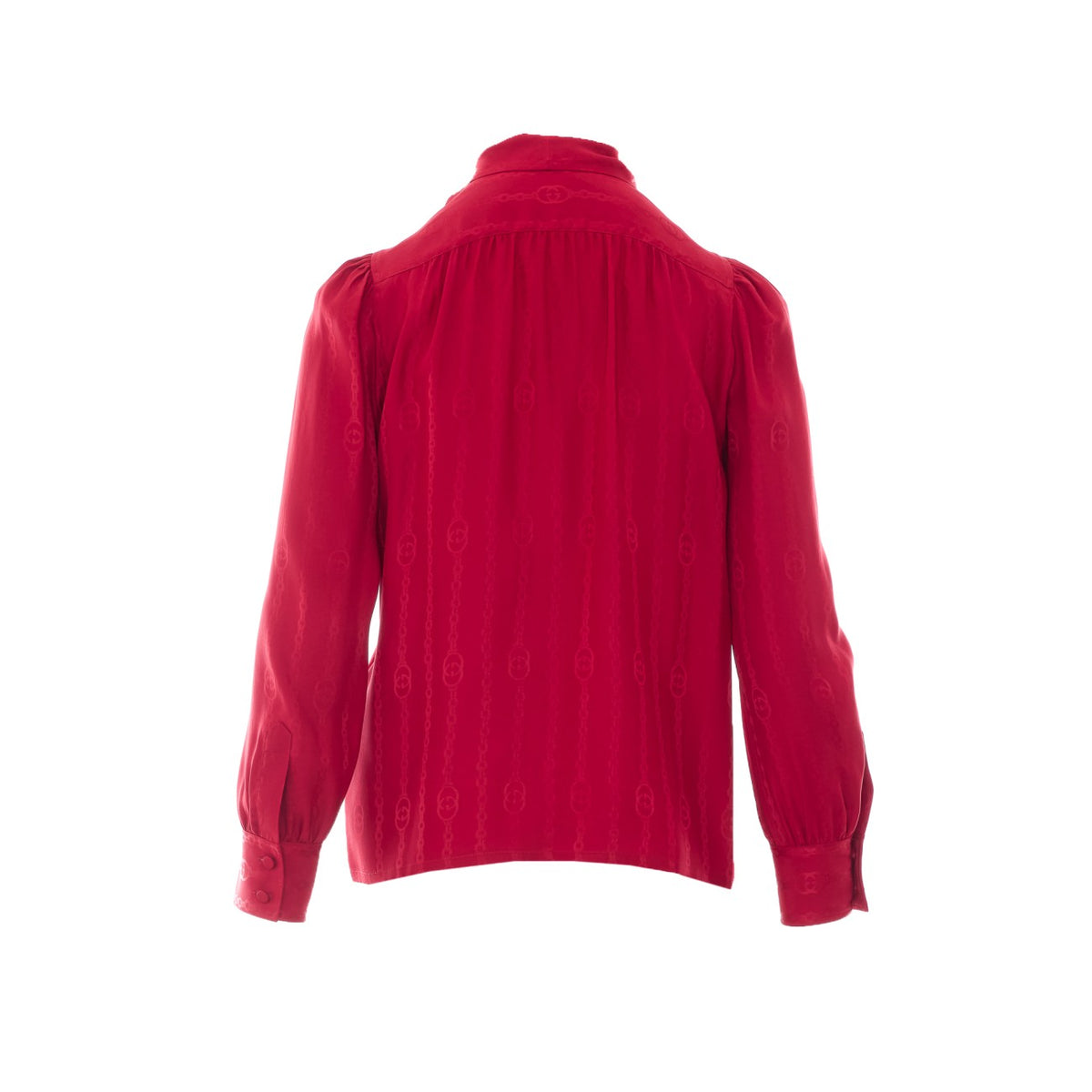 Gucci Women Interlocking G Chain Silk Jacquard Shirt