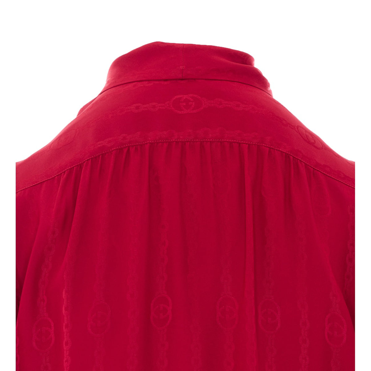 Gucci Women Interlocking G Chain Silk Jacquard Shirt