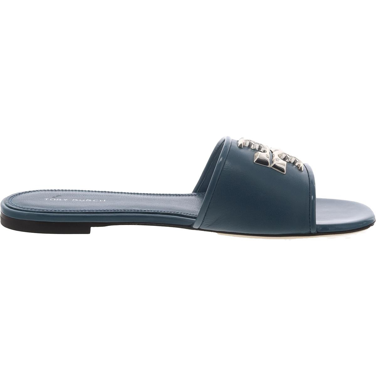 Eleanor Womens Leather Embellished Slide Sandals
