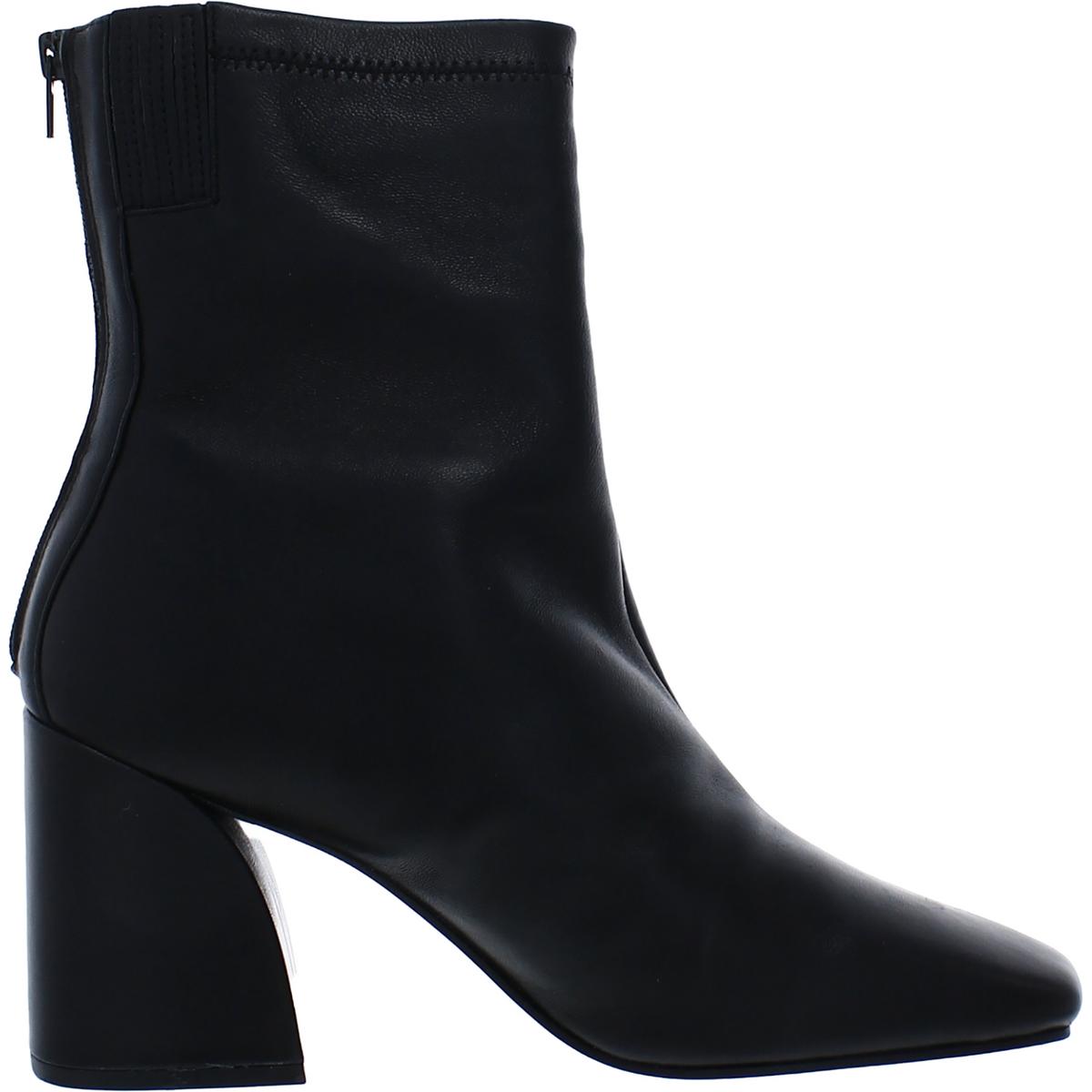 Julie Womens Leather Square Toe Mid-Calf Boots