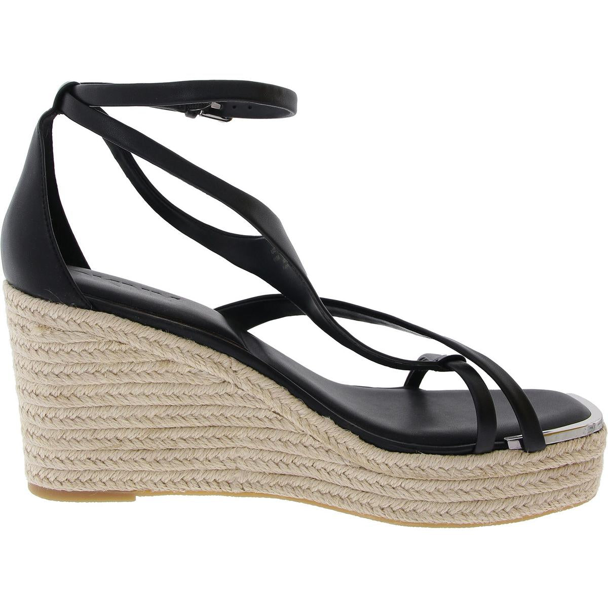 Maryn Womens Adjustable Faux Leather Wedge Sandals