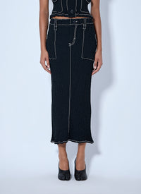Issey Miyake Women Wavelet Ensemble Midi Skirt