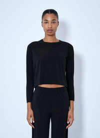 Issey Miyake Women Long Sleeve Cropped Top