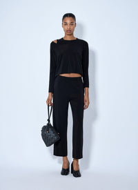 Issey Miyake Women Long Sleeve Cropped Top