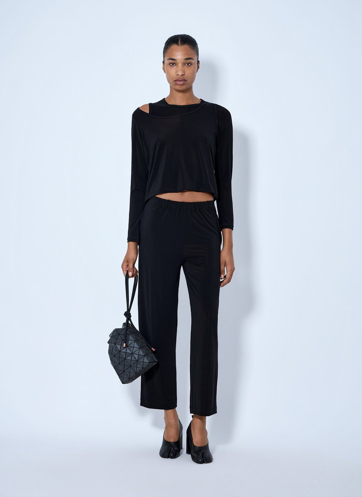 Issey Miyake Women Long Sleeve Cropped Top