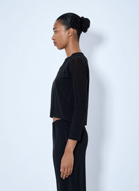 Issey Miyake Women Long Sleeve Cropped Top