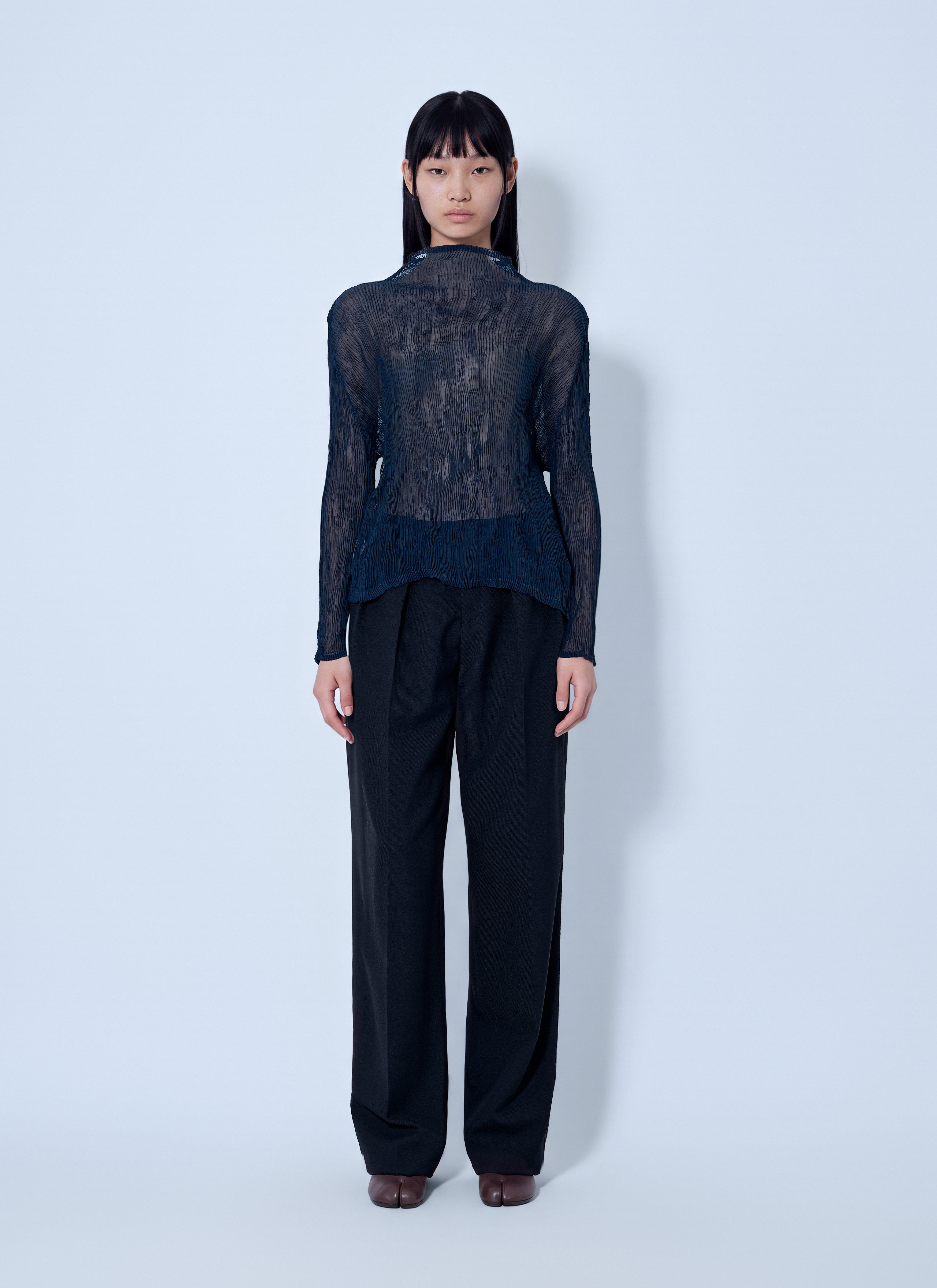 Issey Miyake Women Sheer Long Sleeve Top – Bluefly