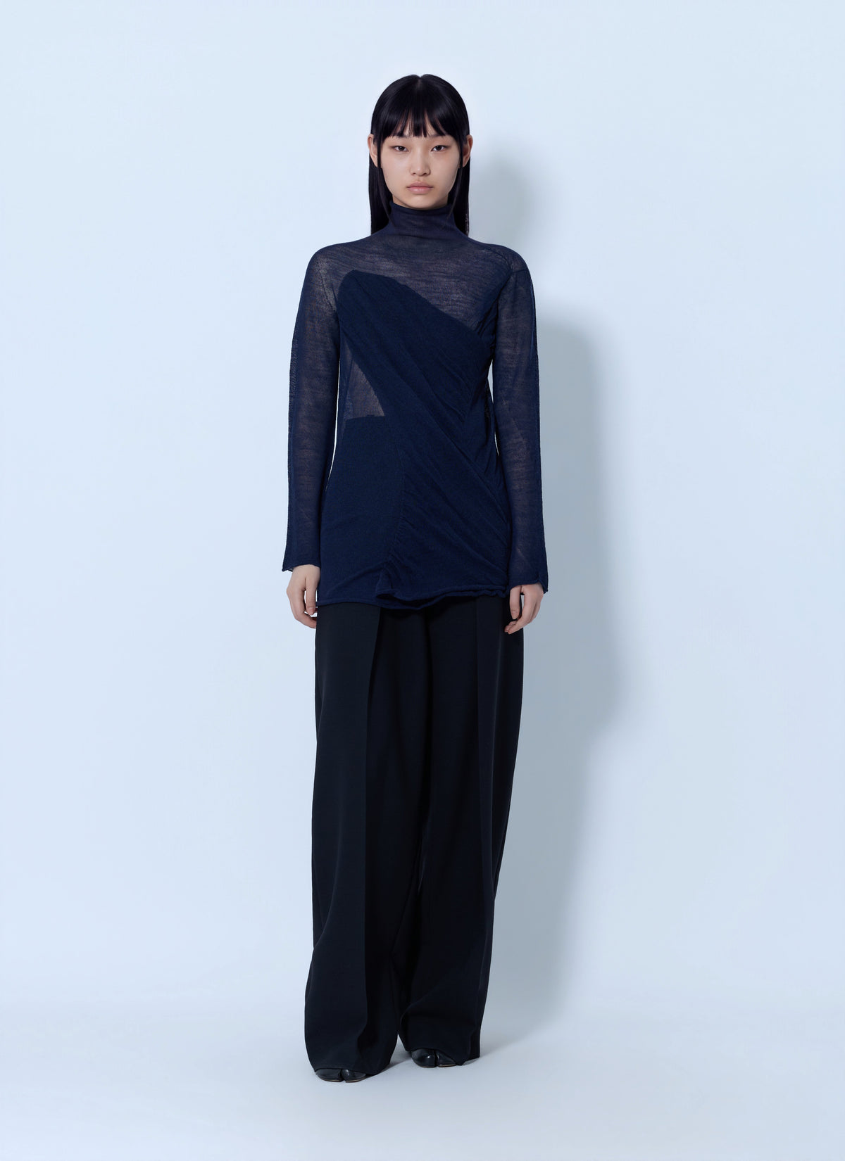 Issey Miyake Women Sheer Turtleneck Sweater