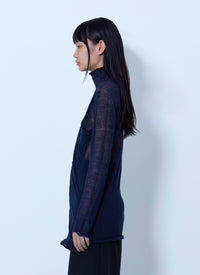 Issey Miyake Women Sheer Turtleneck Sweater