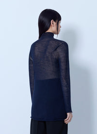 Issey Miyake Women Sheer Turtleneck Sweater