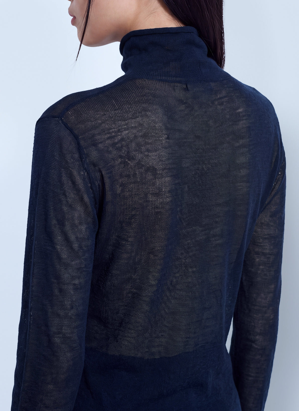 Issey Miyake Women Sheer Turtleneck Sweater