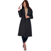 Womens Double-Breasted Structured Wool Coat