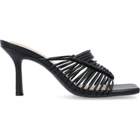 Womens Faux Leather Slip On Heels