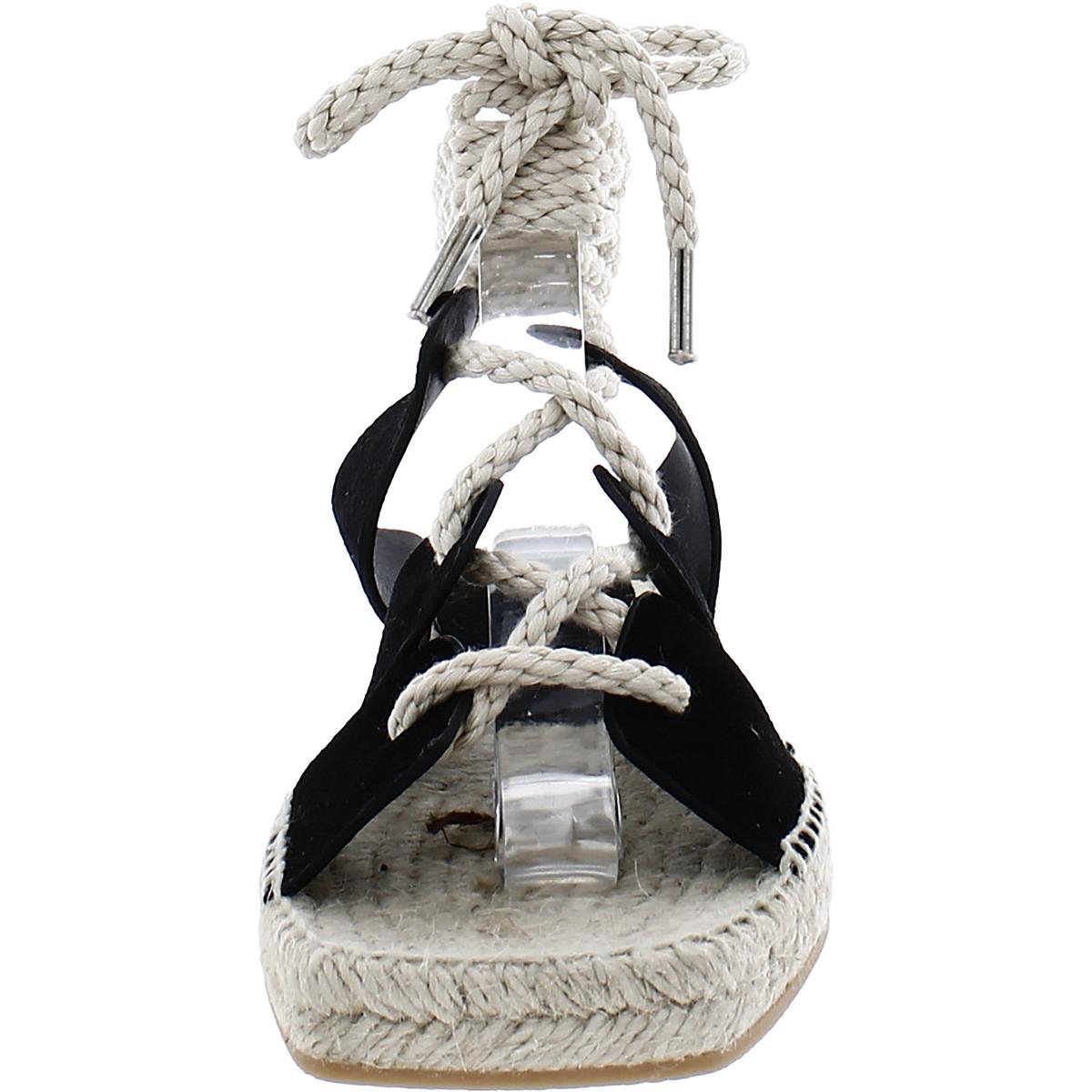 Lucy Womens Suede Ankle Tie Espadrilles