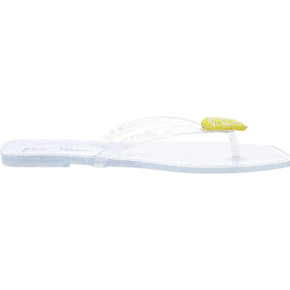 Womens Embellished Thong Slide Sandals