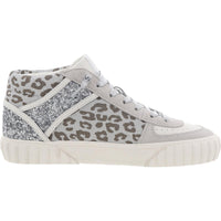 Womens Metallic Leather High-Top Sneakers