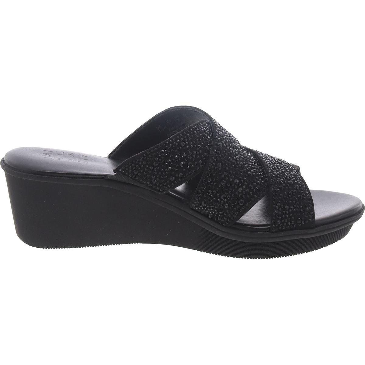 Rowena 2 Womens Embellished Man Made Wedge Sandals