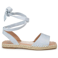 Emelie Womens Lace-Up Faux Suede Flat Sandals