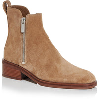 Alexa - 40MM Boot Womens Suede Stacked Heel Ankle Boots Tobacco