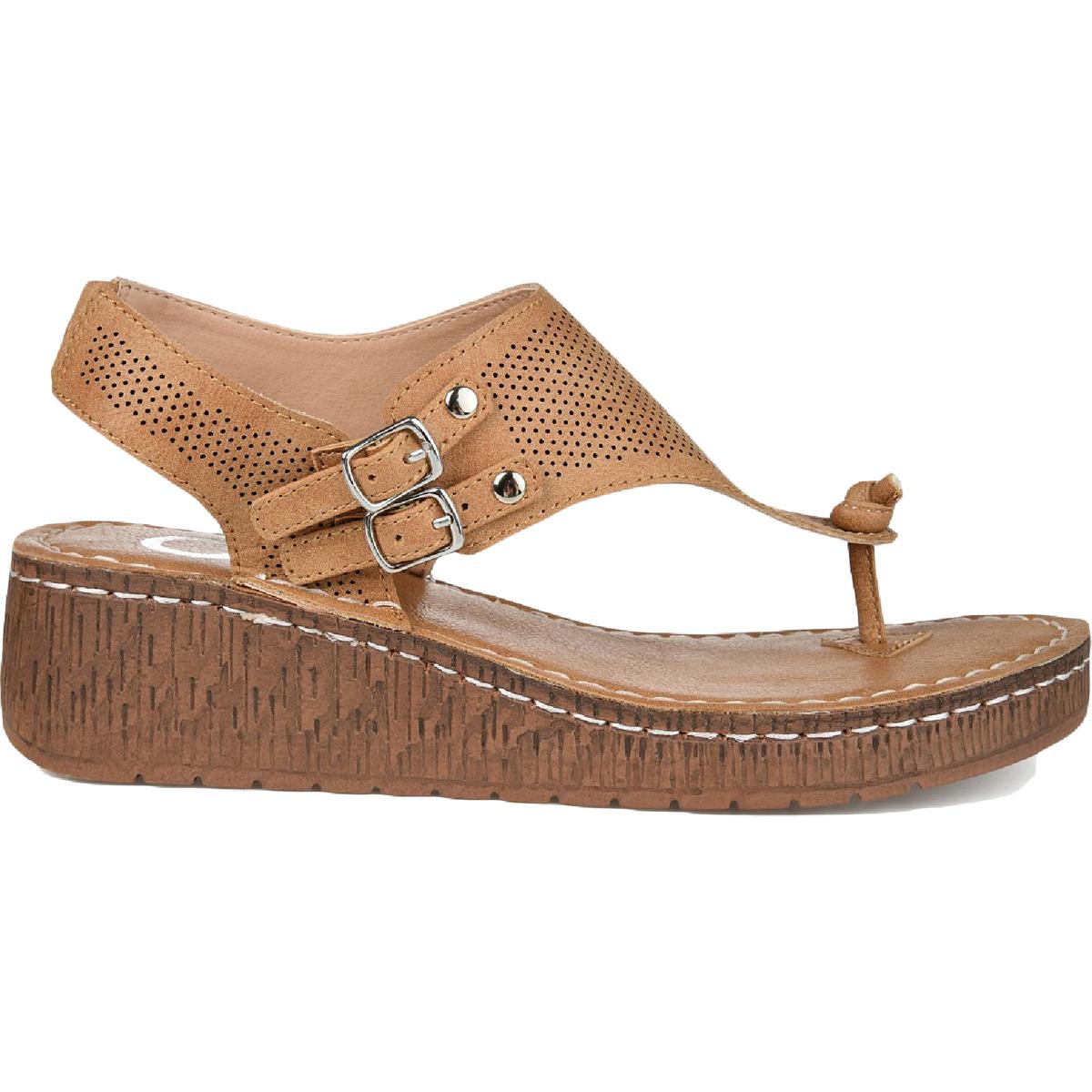Mckell Womens Buckle Wedge Sandals
