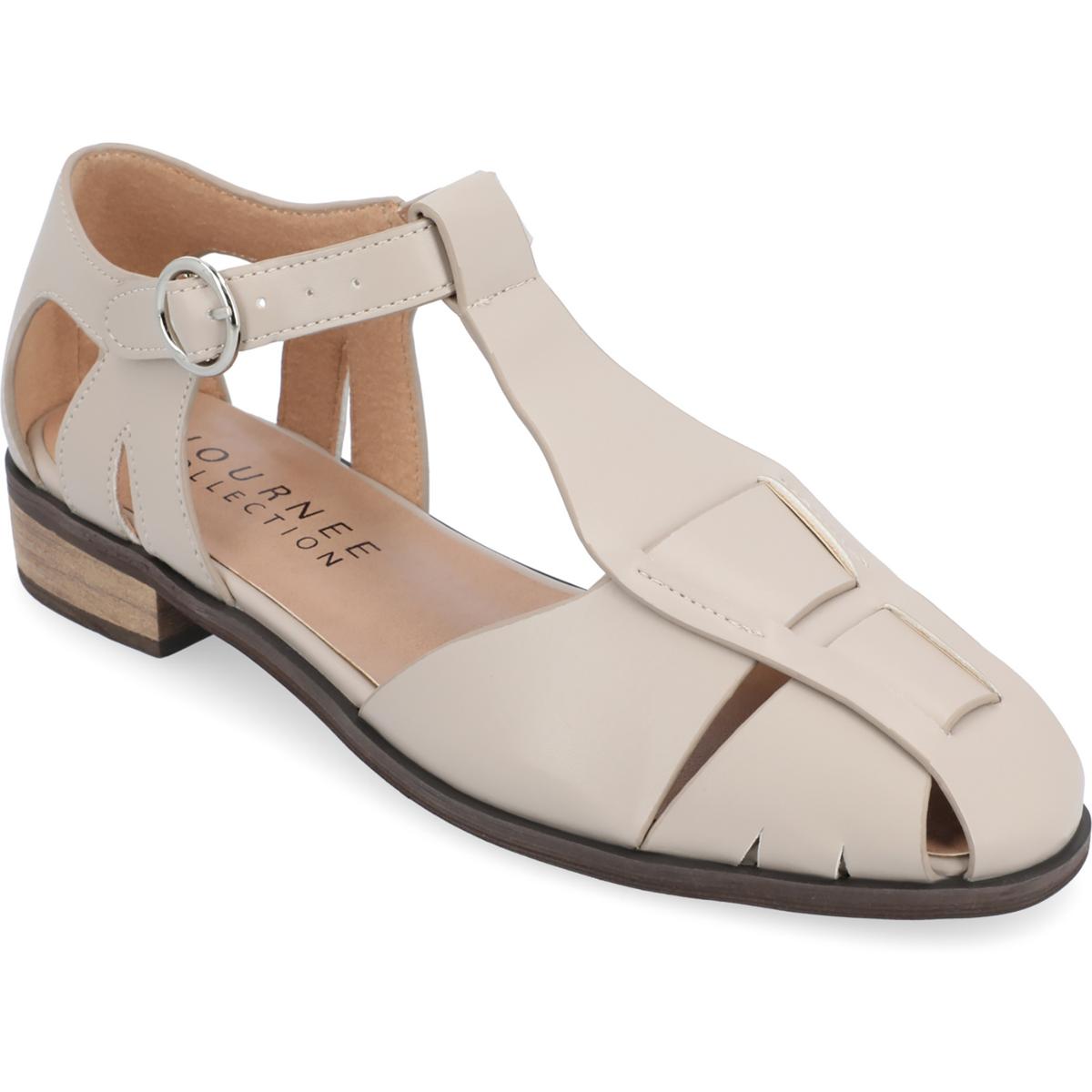 Azzaria Womens Faux Leather Cut Out Ankle Strap 12 Medium Grey