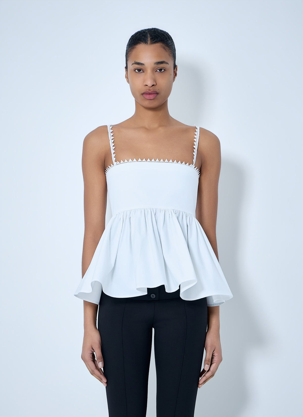 Jacquemus Women Peplum Top With Zigzag Trim