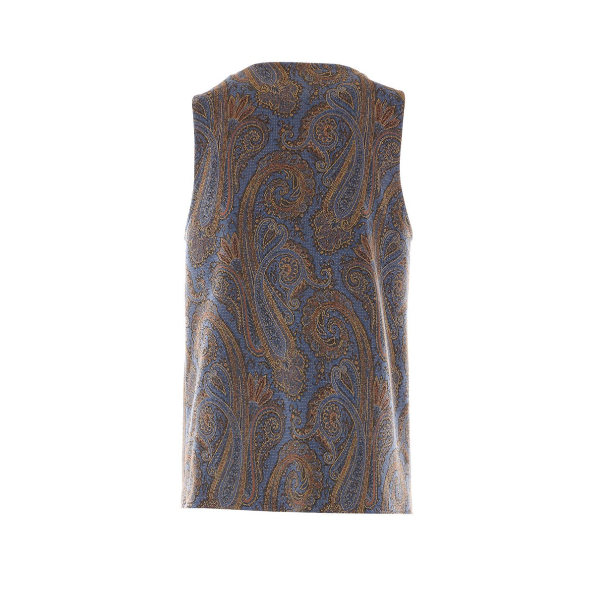 Etro Women Jacquard Cotton Blend Vest With Paisley Pattern