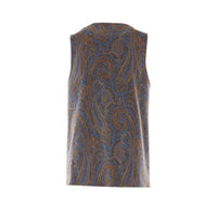 Etro Women Jacquard Cotton Blend Vest With Paisley Pattern