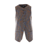 Etro Women Jacquard Cotton Blend Vest With Paisley Pattern