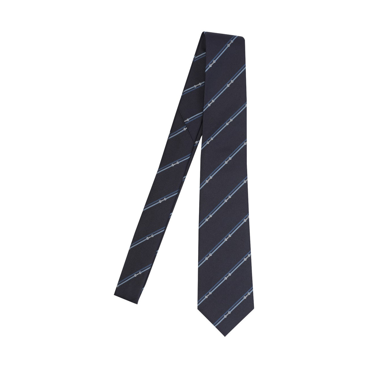 Gucci Men Jacquard Silk Tie With Diagonal Clamp